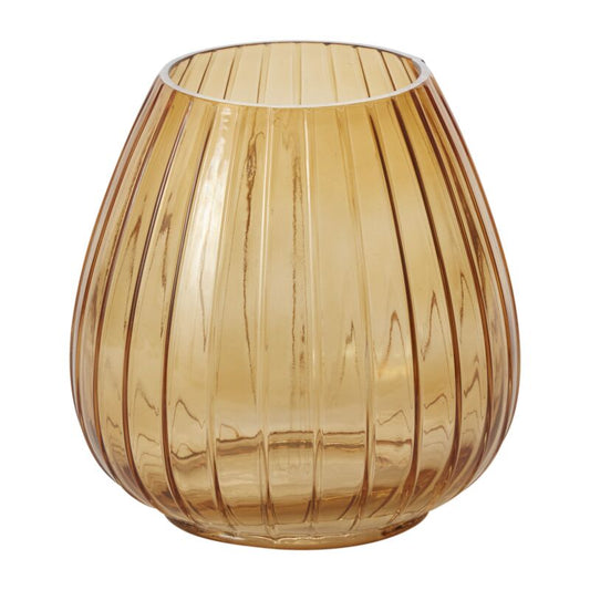 Amber Egg shape glass vase