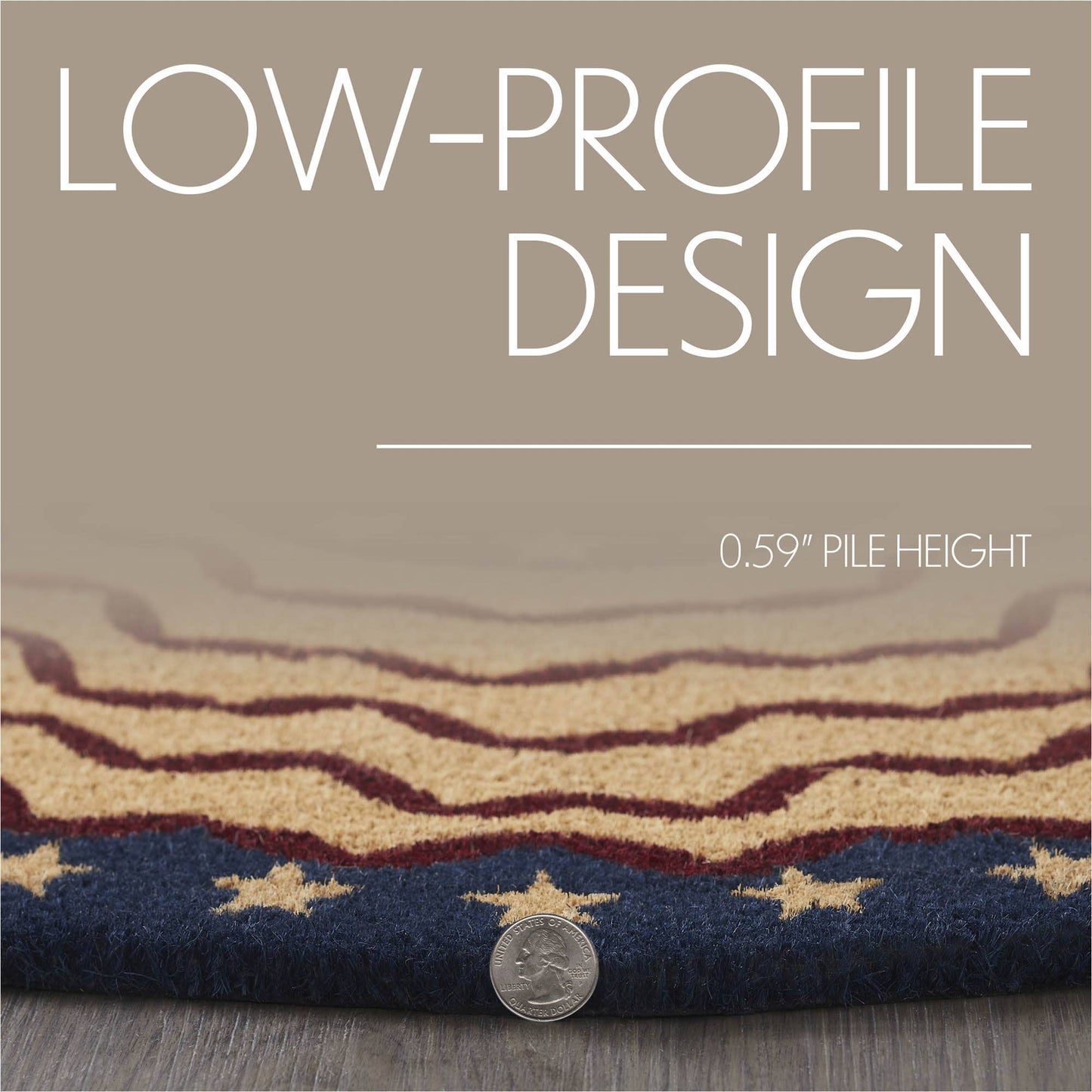 Bunting Flag Coir Rug Half Circle