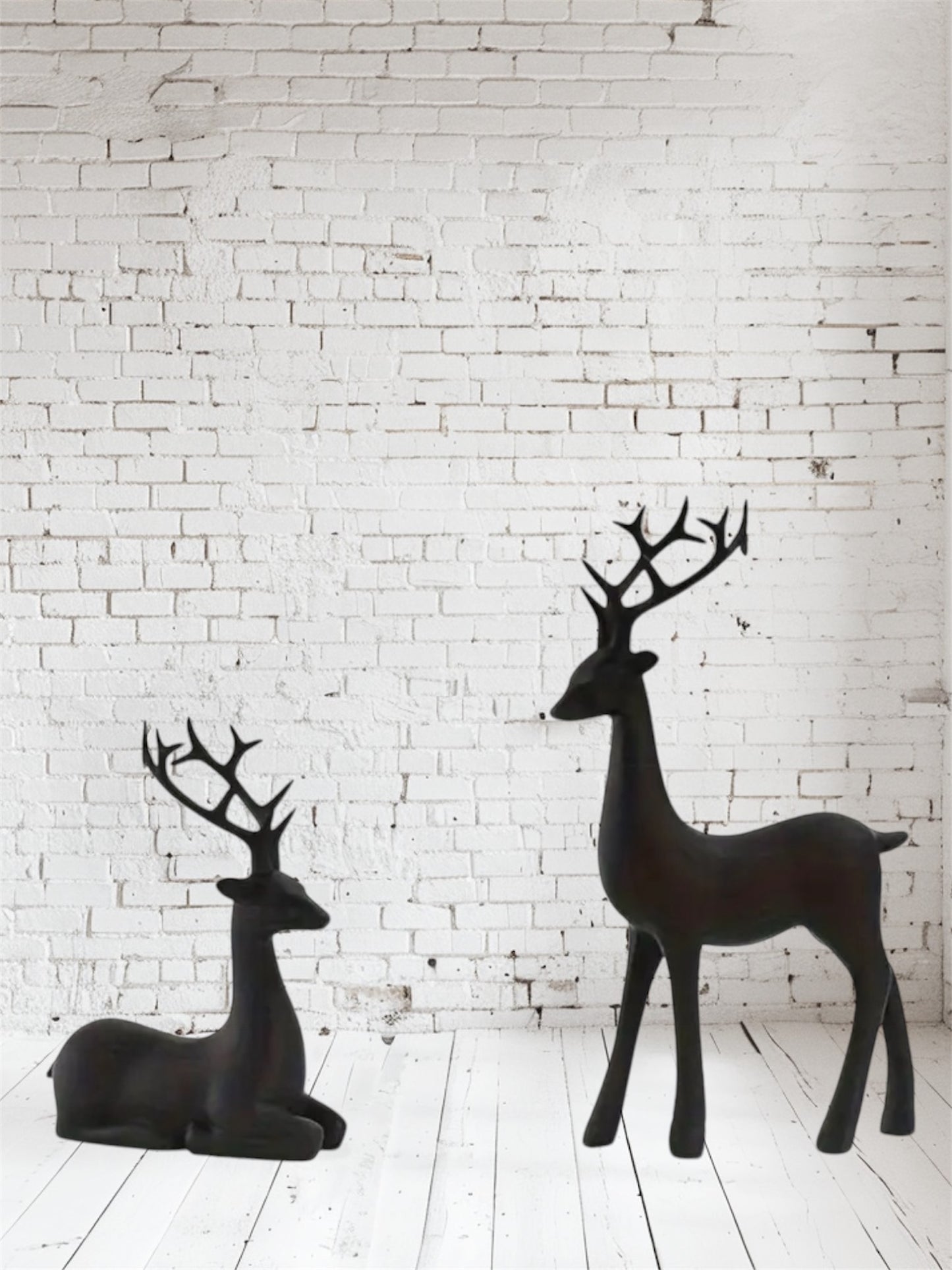 Modern Reindeer Figurines- Set of 2