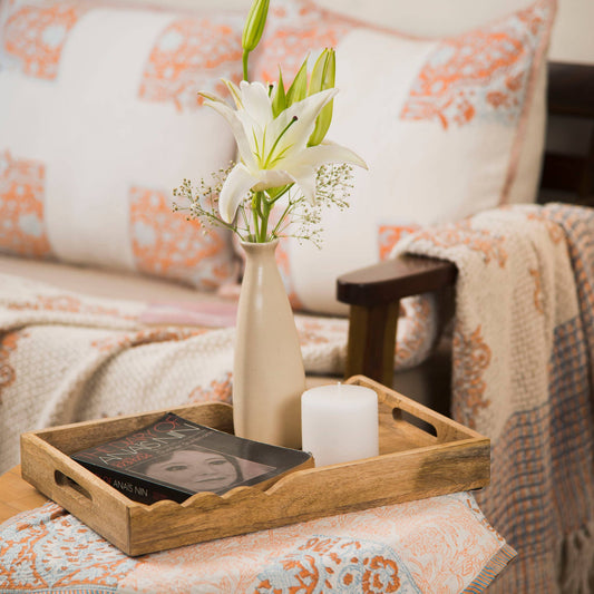 Scalloped Elegance Serving Tray