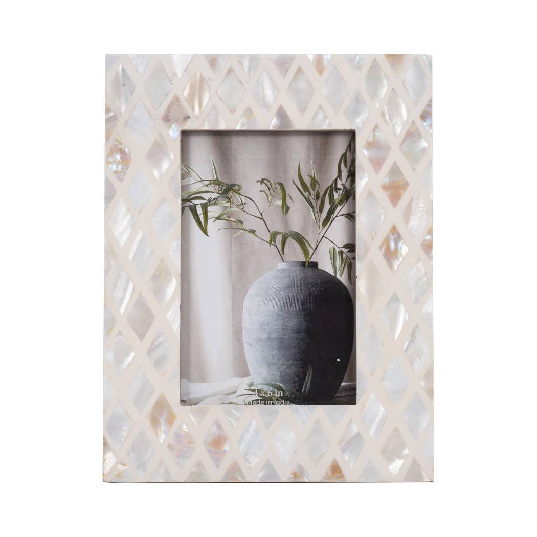 Capiz Diamond Argyle Coastal Photo Frame 4x6"