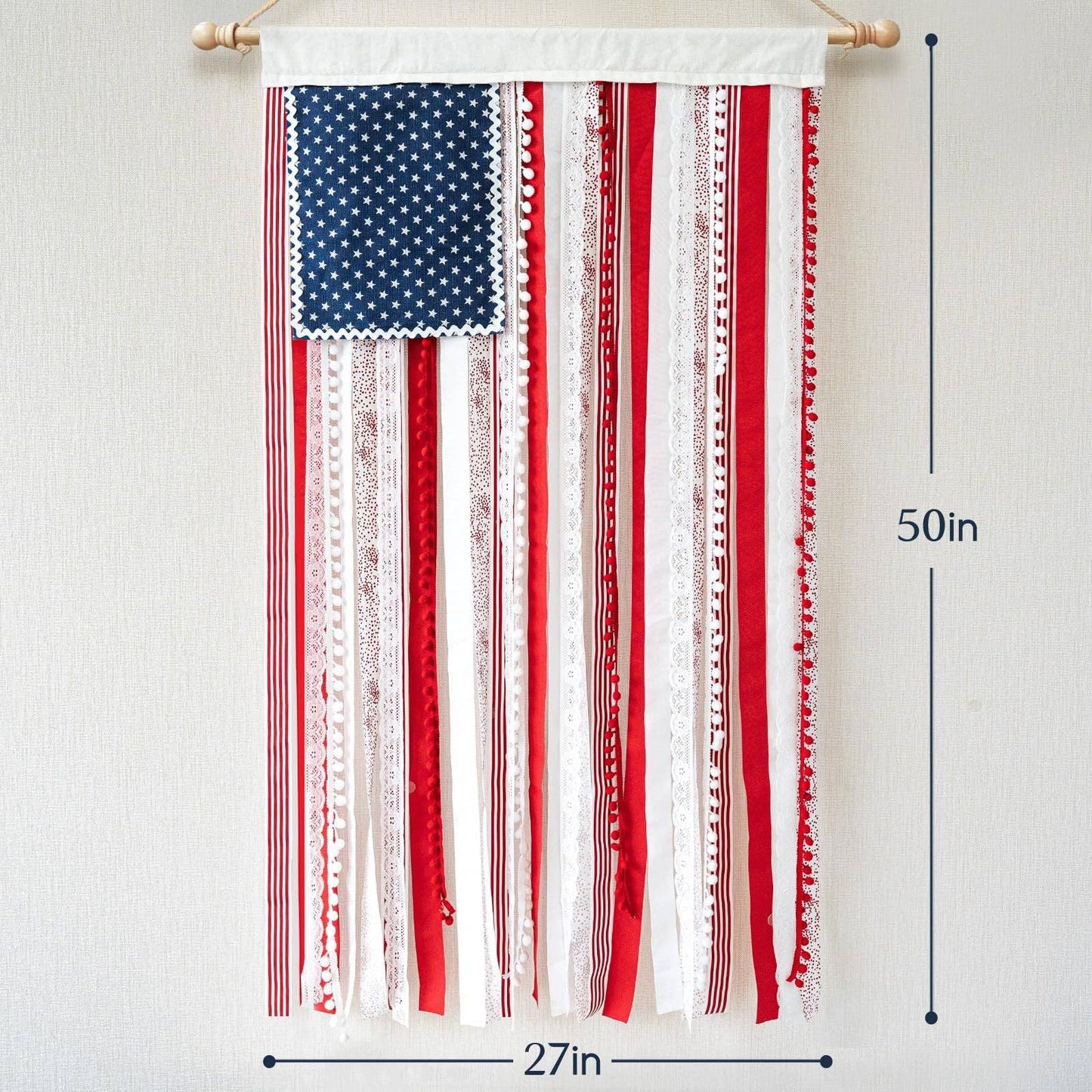 Fourth of July Patriotic Flag Banner - Stars Stripes Decor