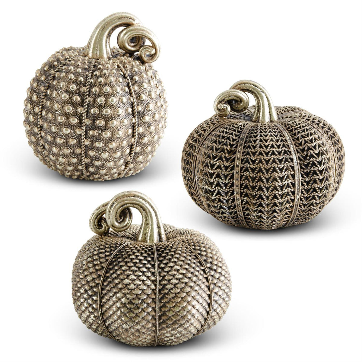 Luxe Gold Textured Pumpkins (3 styles)