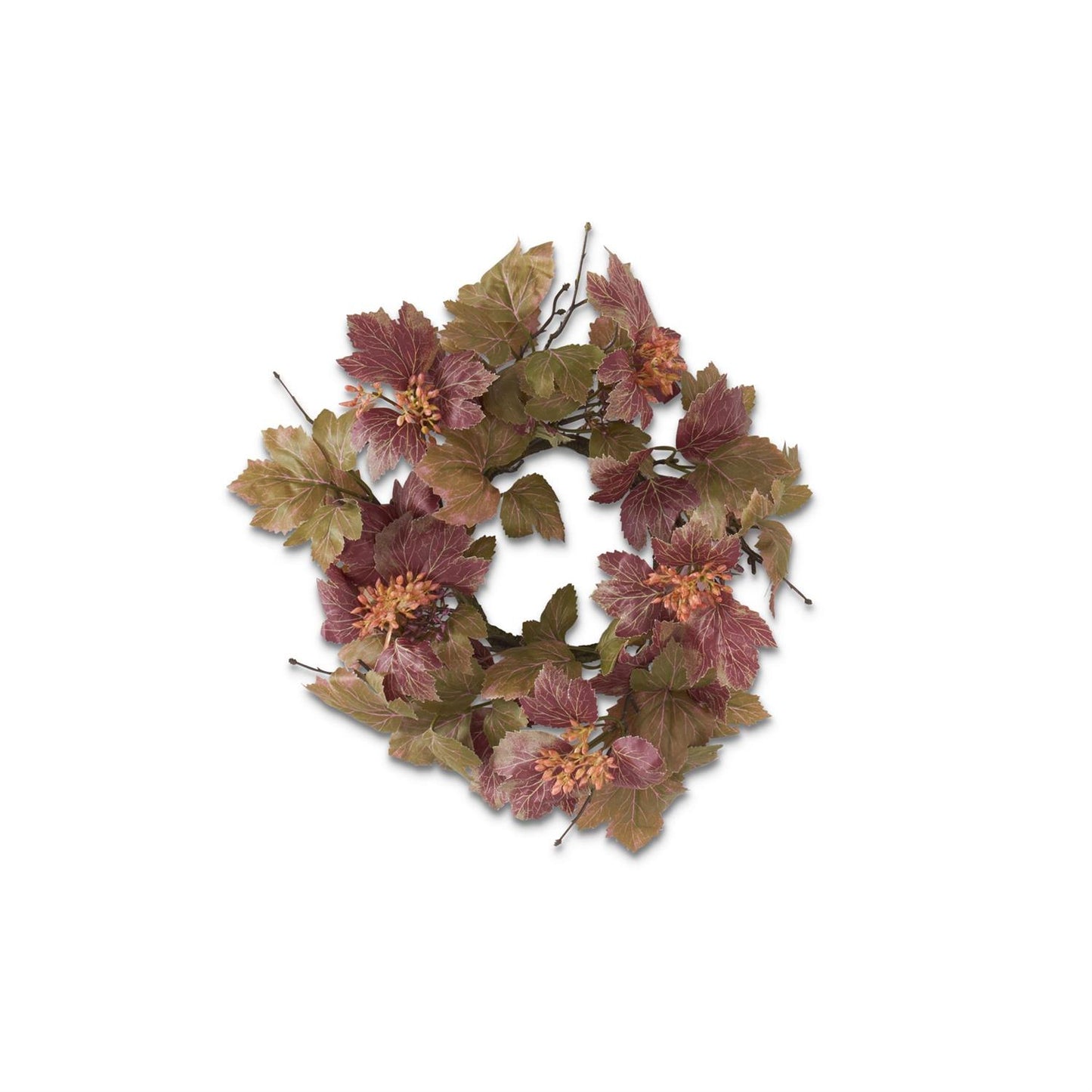 Burgundy & Green Danica Ivy Candle Ring w/Buds