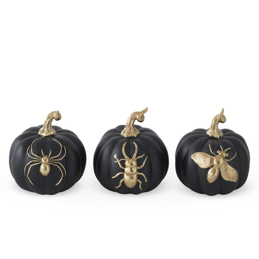 Black & Gold Insect Pumpkins (3 styles)