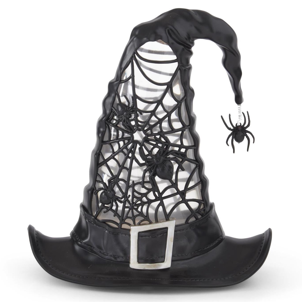 Whimsical Black Spider Witch Hat LED w/Timer- Animated (Video)