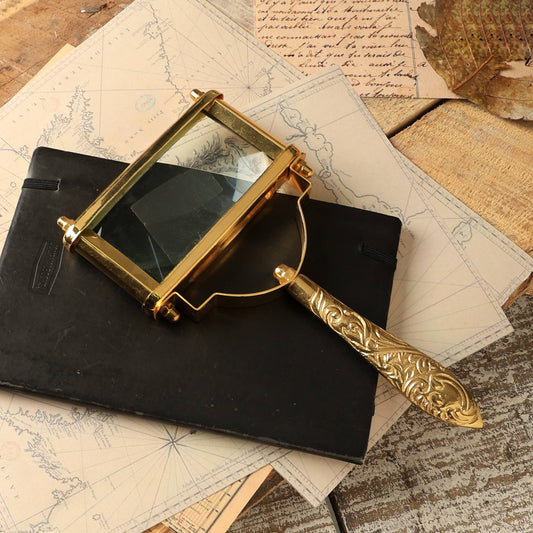Handcrafted Magnifying Glass for Clear Detail View  (2 Types: Gold & Glass)