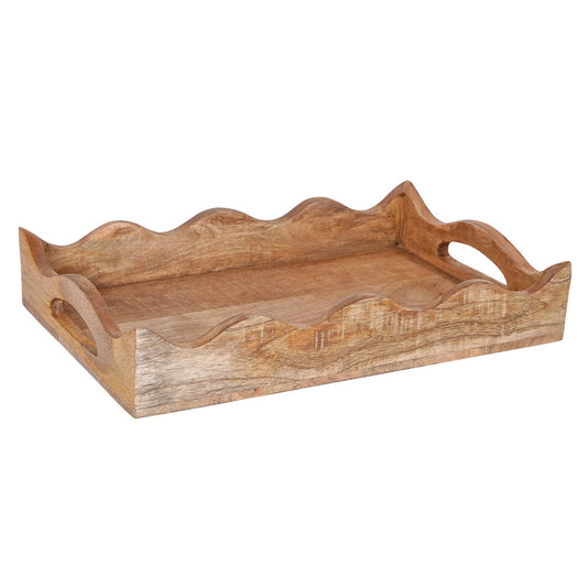 Scallop Mangowood Large Tray
