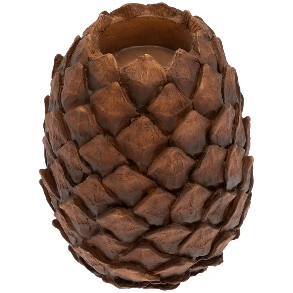 Natural Look Pinecone Tealight Holders- Brown (2 sizes)