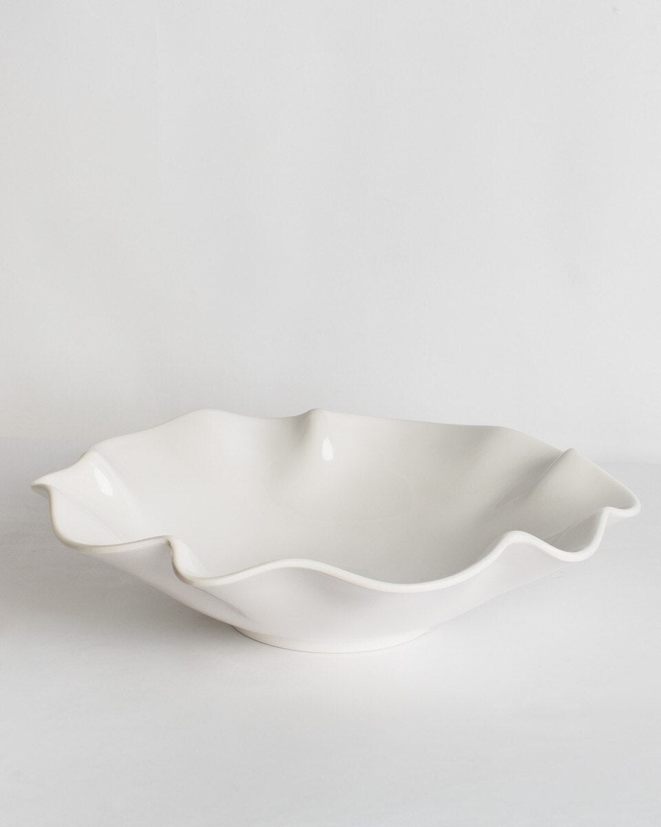 Ripple Melamine Serving Bowl- white