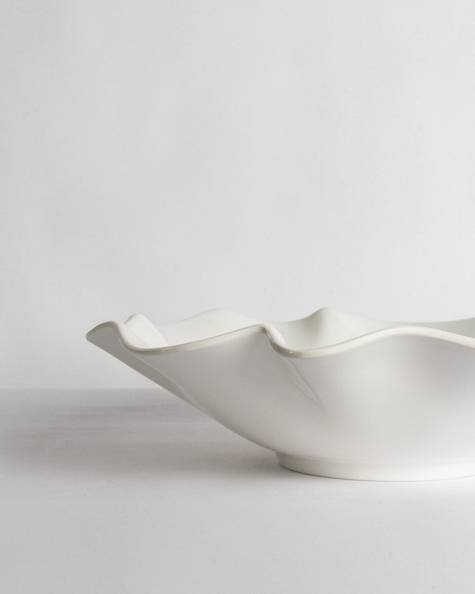 Ripple Melamine Serving Bowl- white