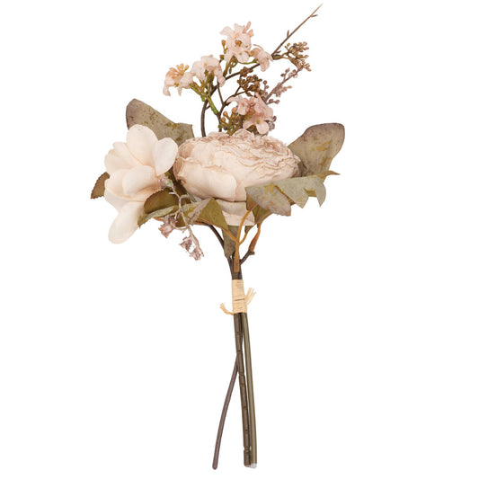 Cabbage Rose Bouquet- Ivory / Blush