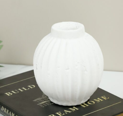 White Rippled vase