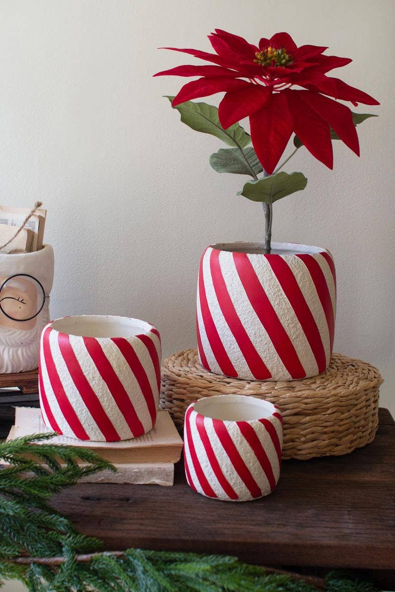 CONCRETE CANDY CANE PLANTERS (3 sizes)