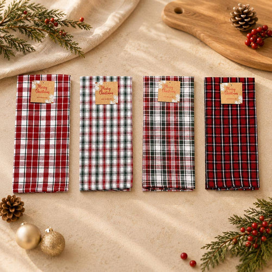 Holiday Plaid Check Kitchen Towel