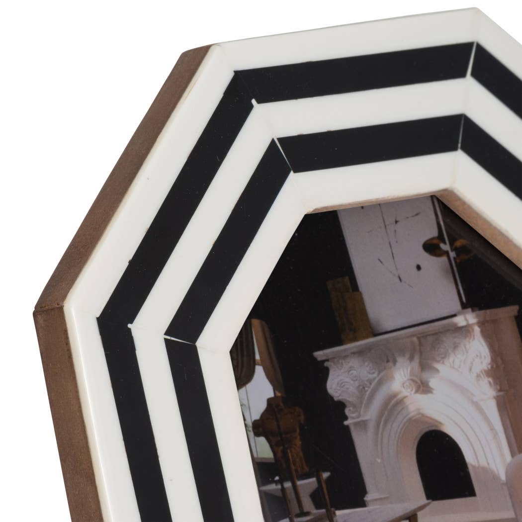 Resin Octagon Contemporary Photo Frame 4X6in
