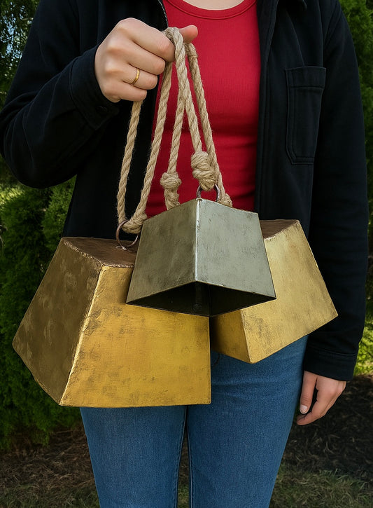 Oversized Gold Square Bells (5 sizes)