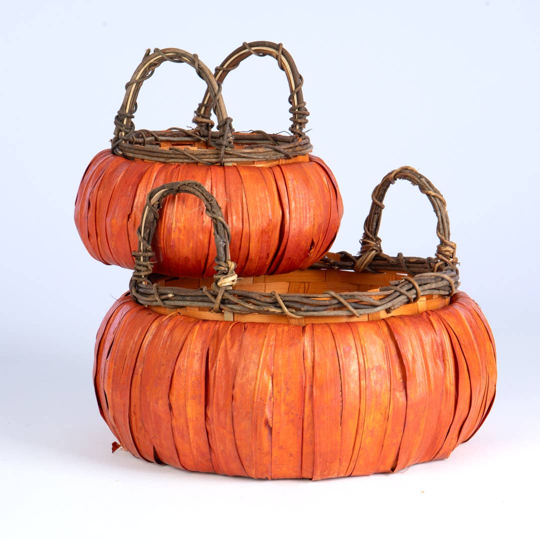 CHIP WOOD Pumpkin Baskets (2 sizes)
