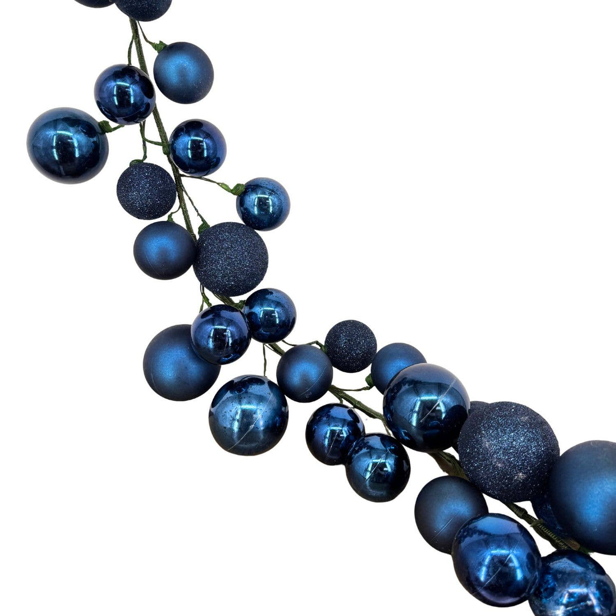 70.8" Plastic Bobble Garland Navy Blue Mix