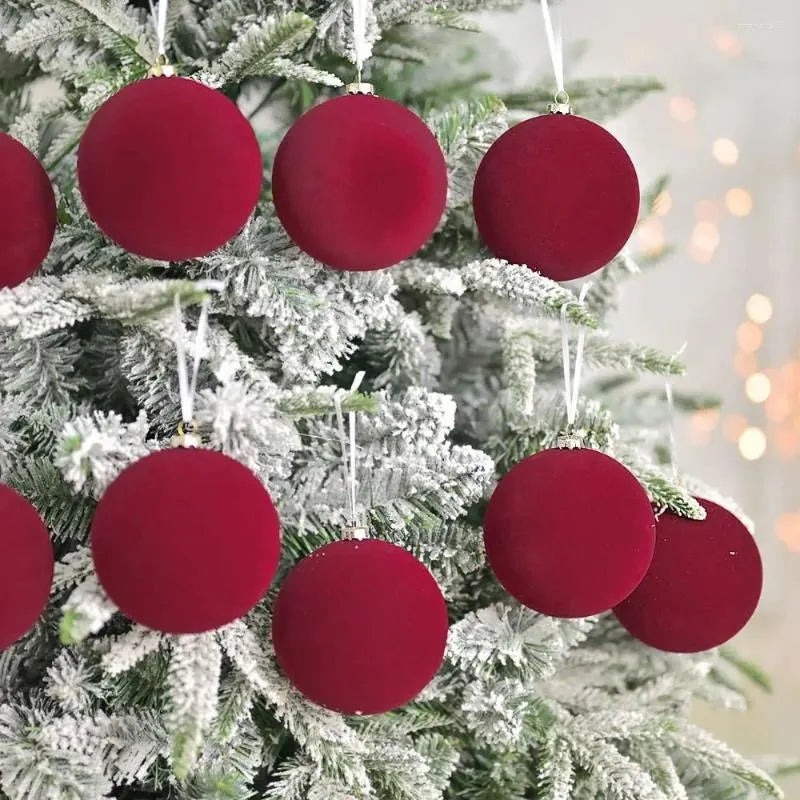 3" Glass Velvet Ball Ornament - Red
