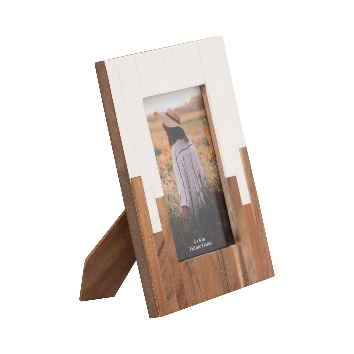 Natural/White Resin Photo Frame - 4x6in