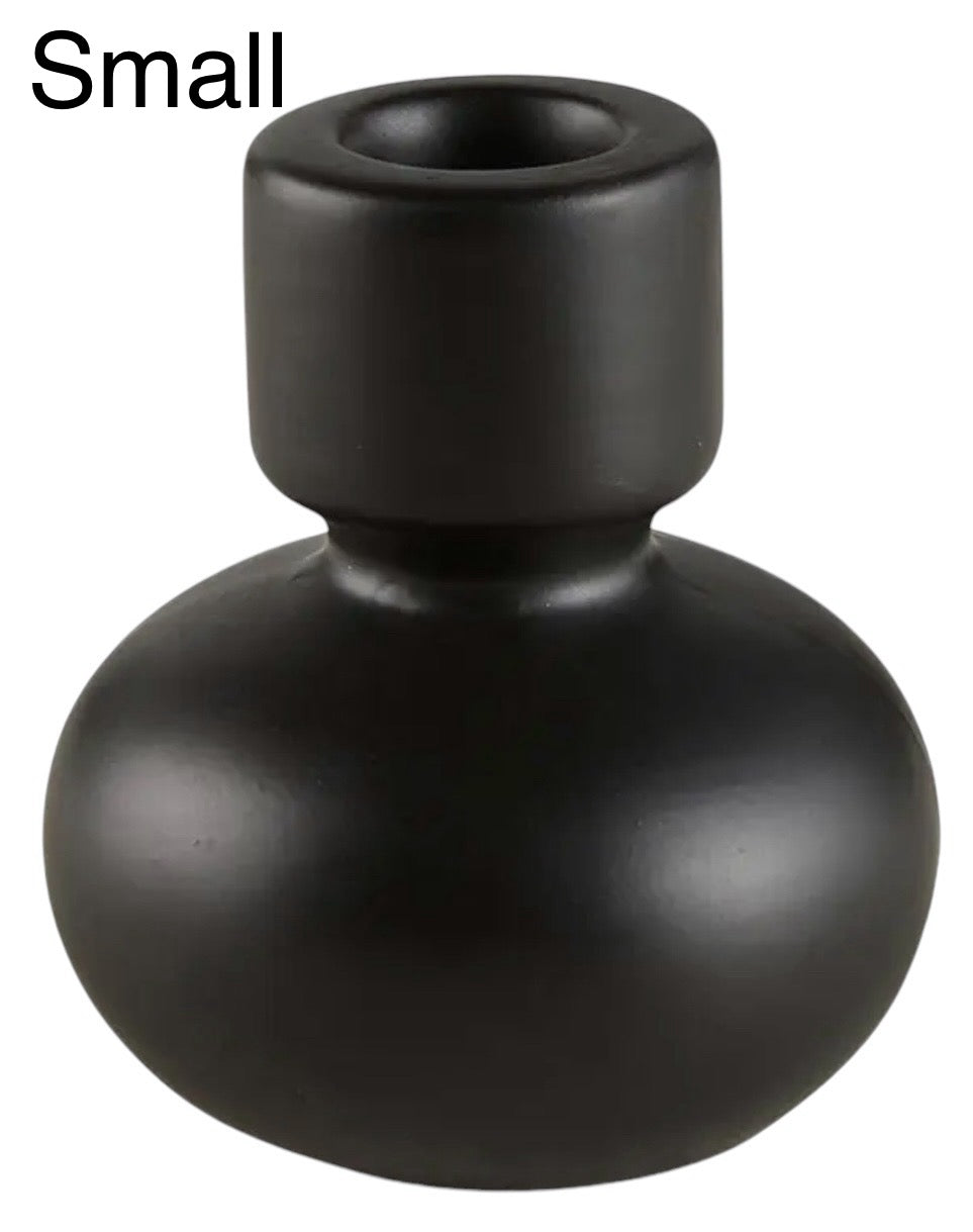 Black Round Taper Candleholder (2 Sizes)