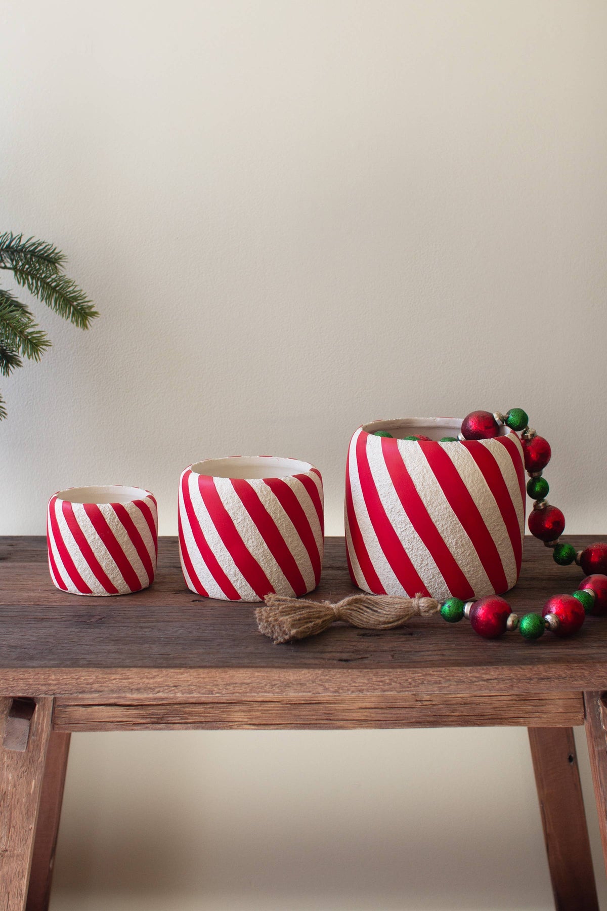 CONCRETE CANDY CANE PLANTERS (3 sizes)