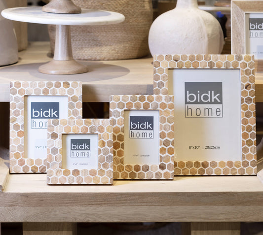 4x4" Wood Hexagon Tile Picture Frame