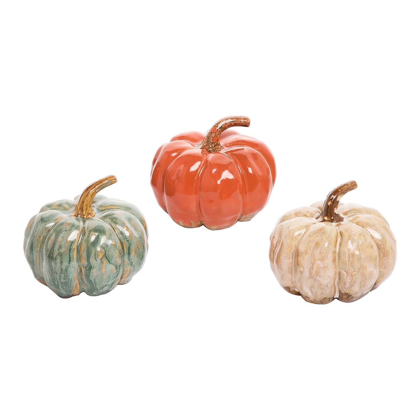 Fall/Harvest Art Glaze Pumpkin Figurine (3 diffent Colors)