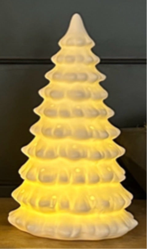 White Ceramic Led Christmas Trees (3 Sizes)