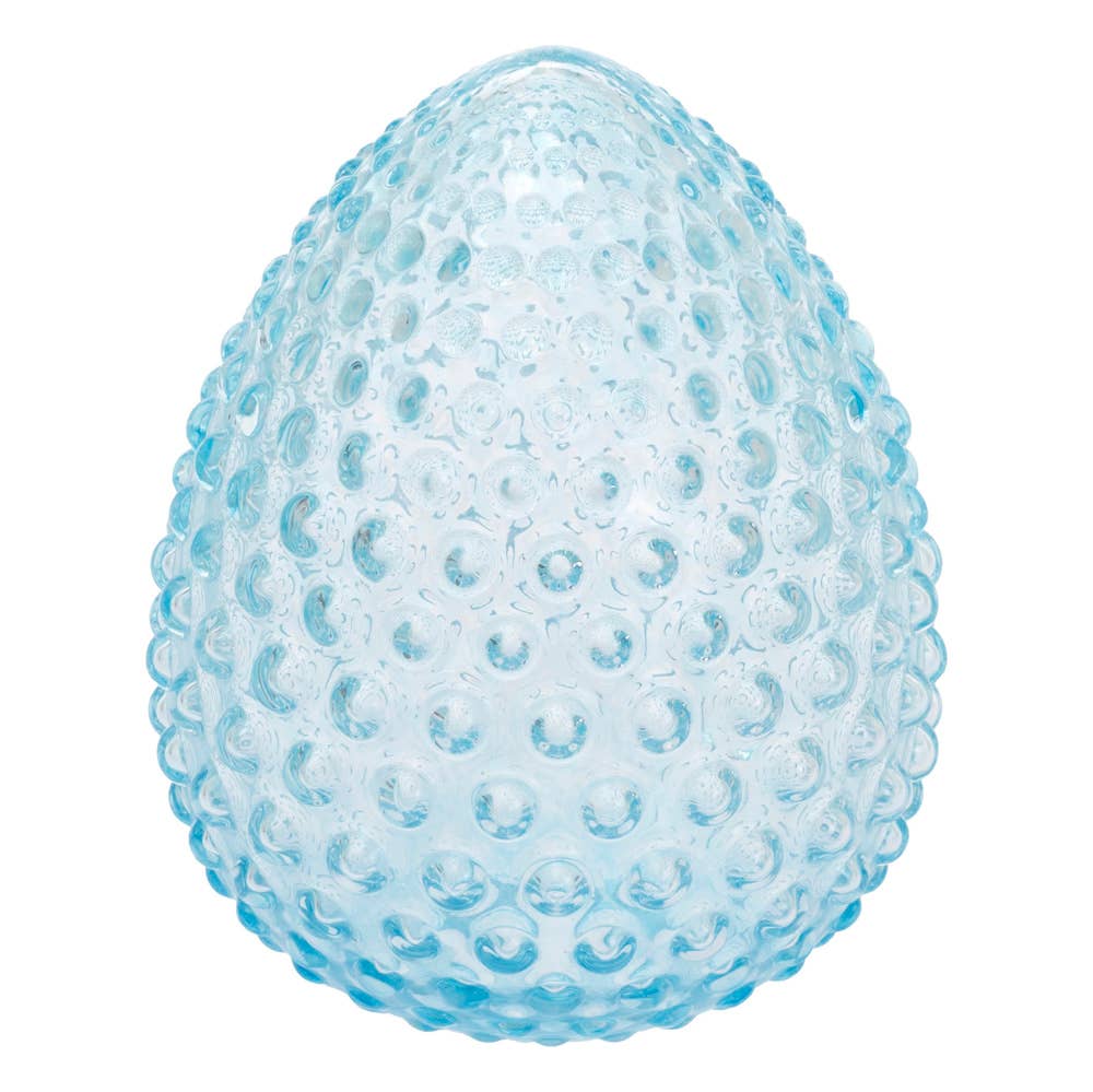 Blue Hobnail Glass Egg Easter