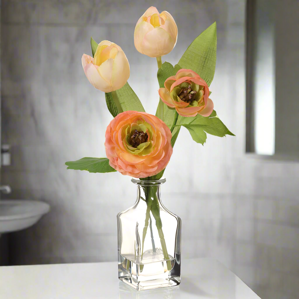 12” Ranunculus & Tulips Arragement