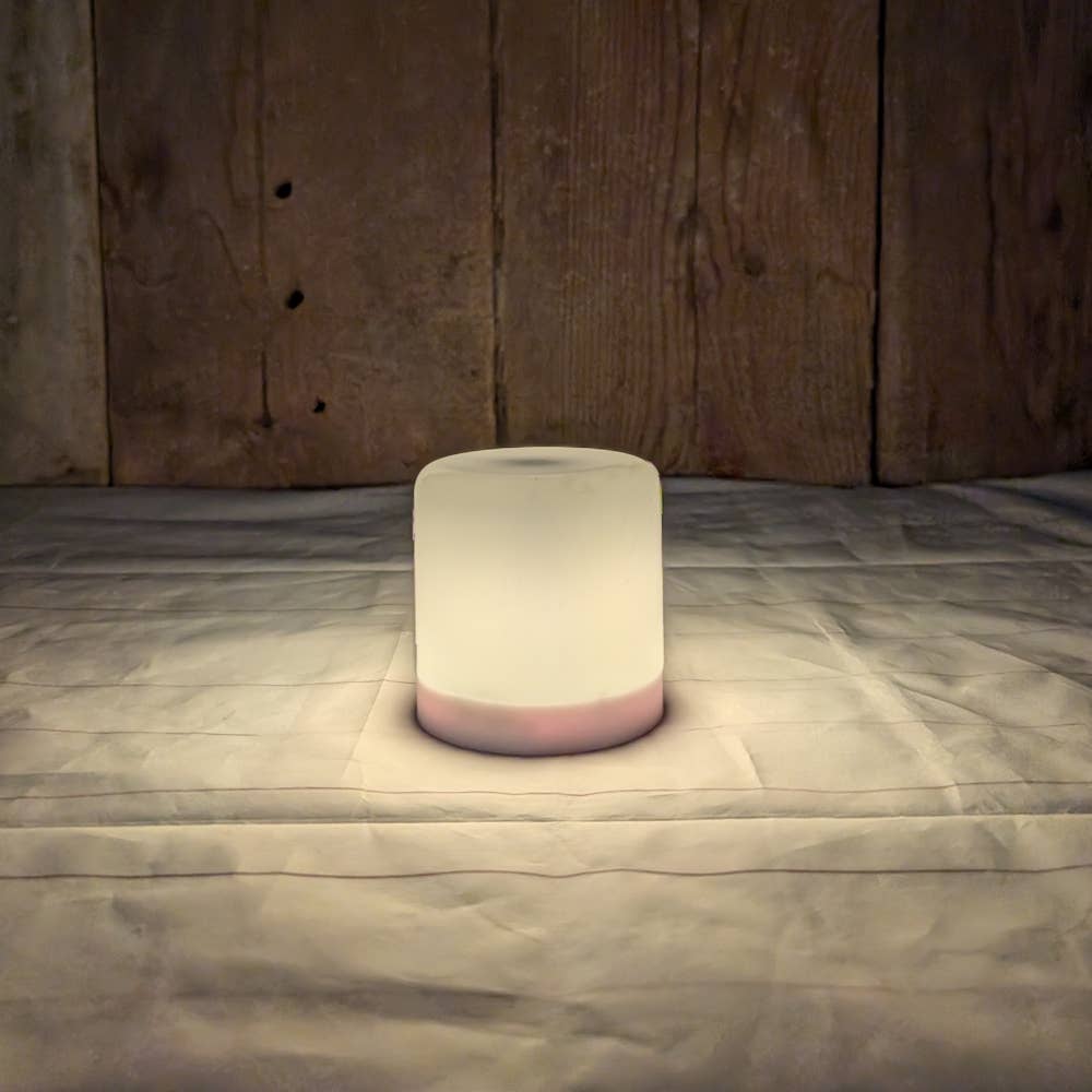 White LED Flame Illusion Pillar 3"x5"