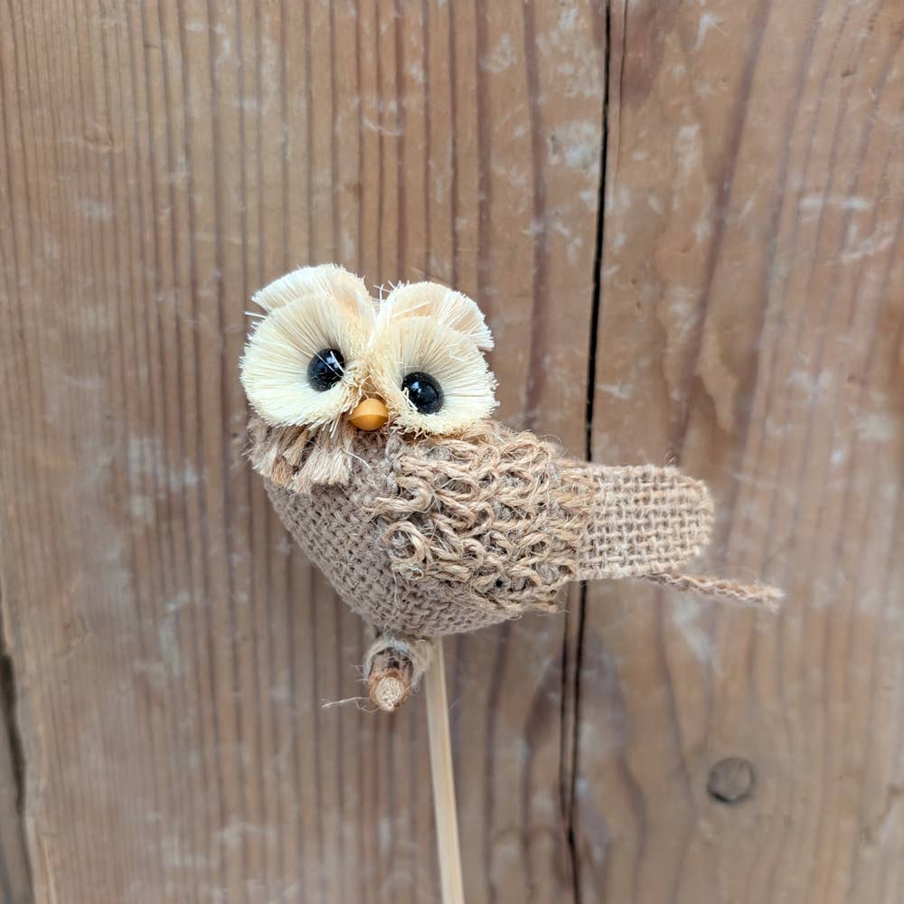 Burlap Owl / Acrylic Pick