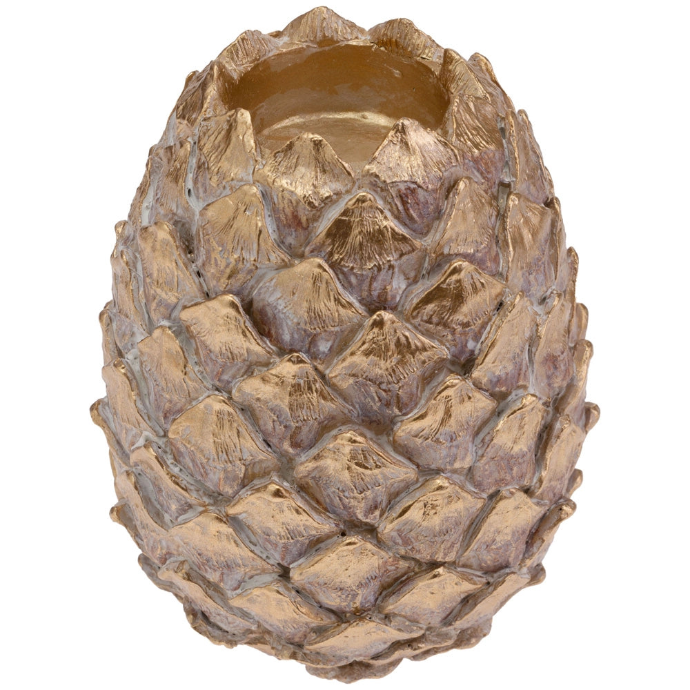 Golden Pinecone Tealight Holders (2 sizes)