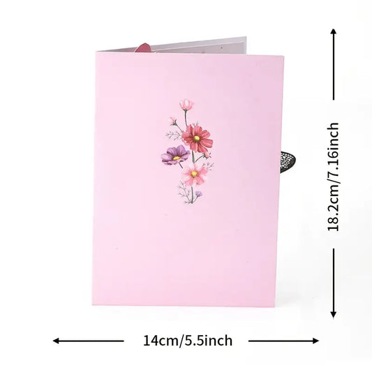 Dragonfly Cosmos Flower 3D Pop-Up Greeting Card