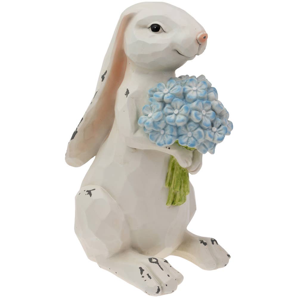 Nibbles the Bunny- Blue Hydrangeas 10"