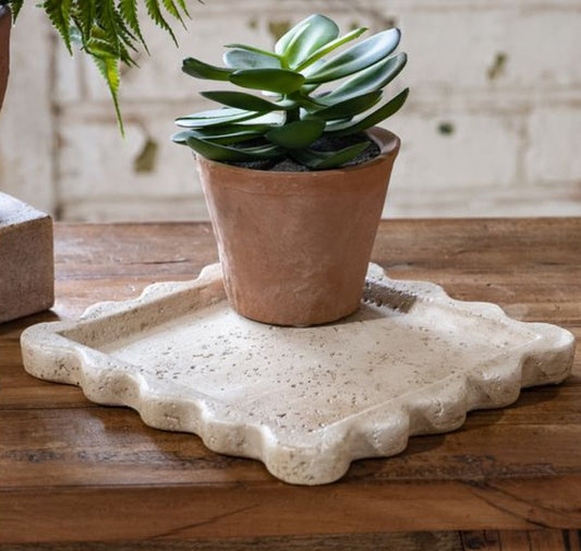 CEMENT SCALLOP TRAY 7.7"