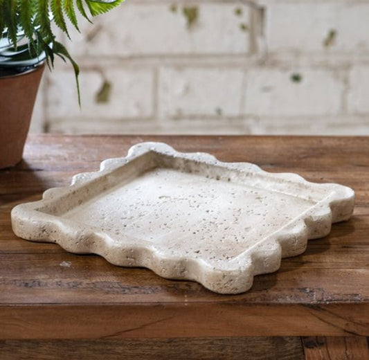 CEMENT SCALLOP TRAY 7.7"