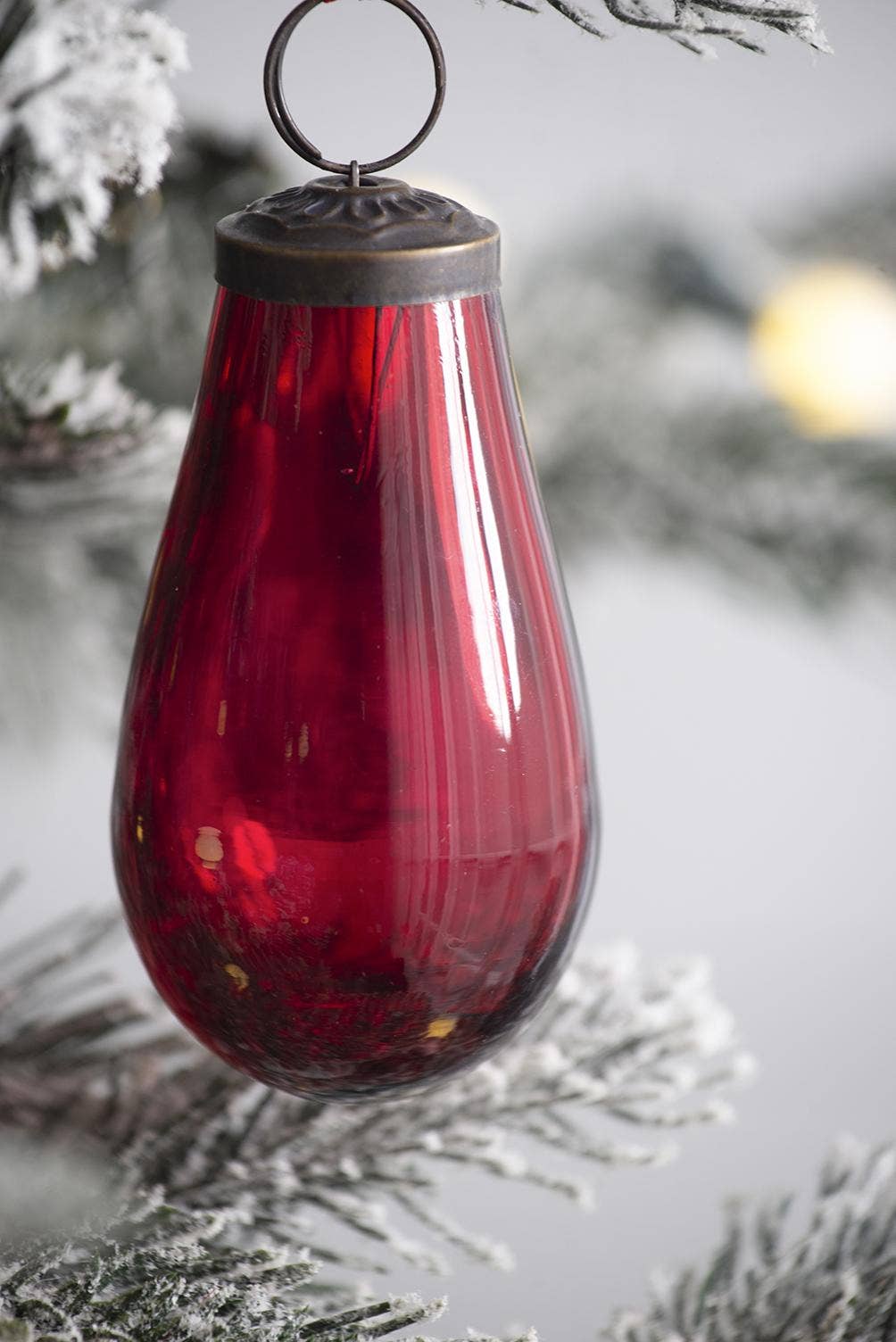 Tear Drop Ornament - Red