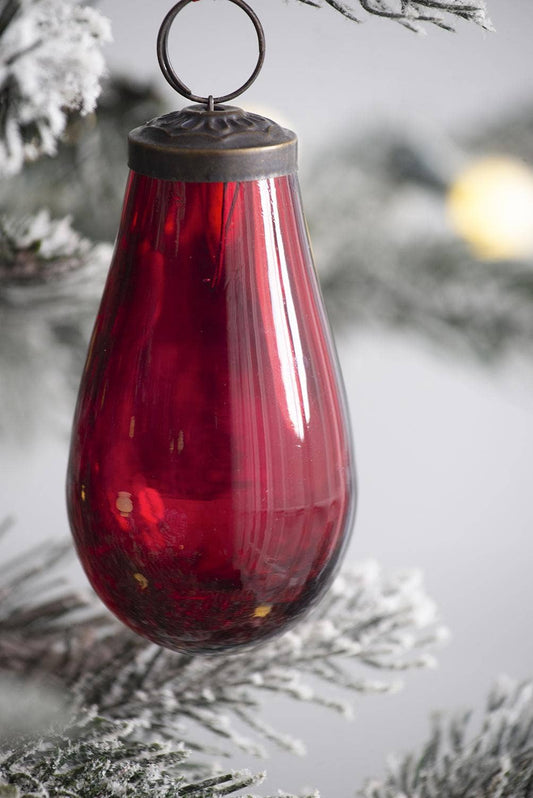 Tear Drop Ornament - Red