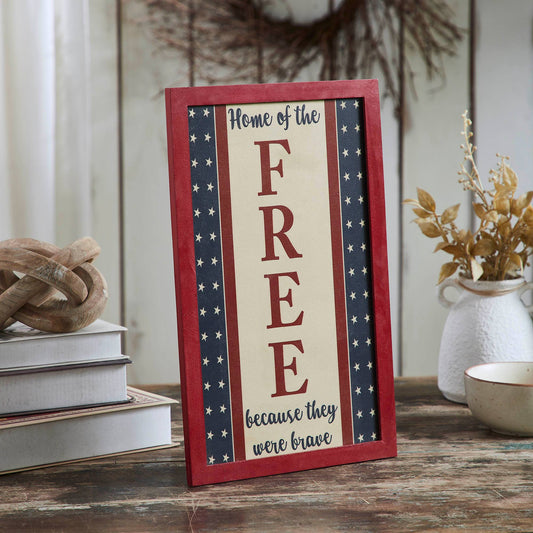 Americana Home of the Free Farmhouse Sign