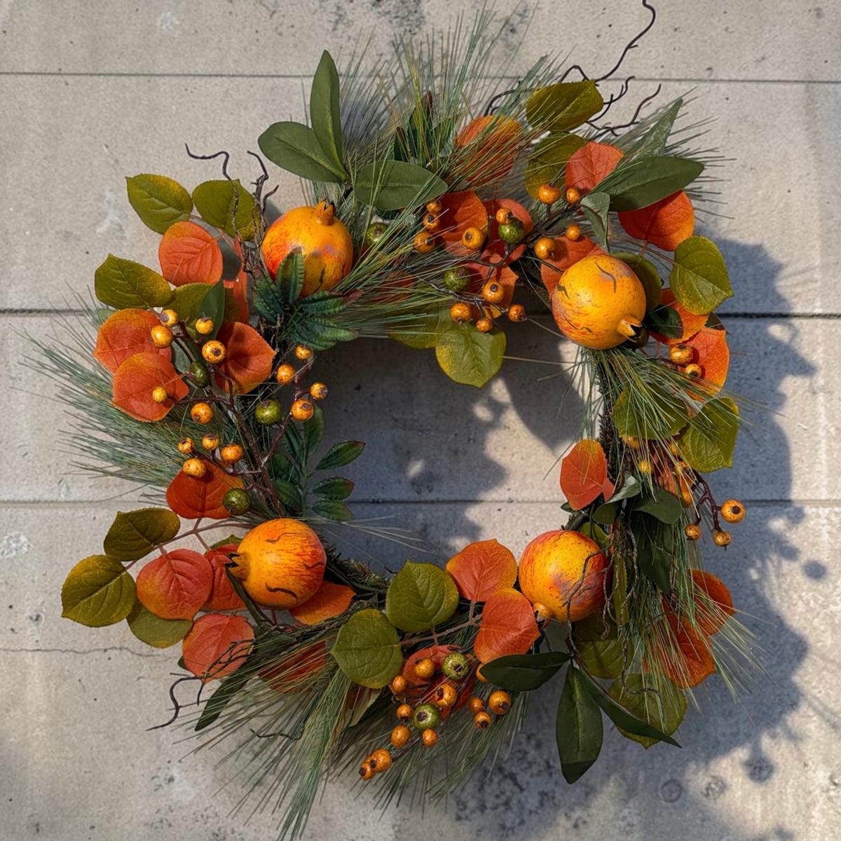 Pomegranate & Pine Leaf Wreath