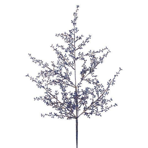 23" Navy Blue and Gold Brushed Seed Spray