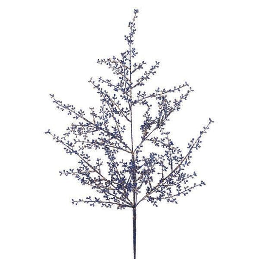 23" Navy Blue and Gold Brushed Seed Spray
