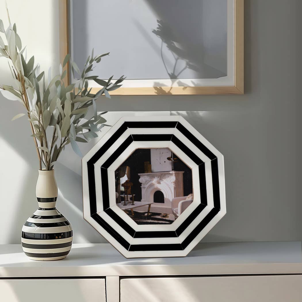 Resin Octagon Contemporary Photo Frame 4X6in
