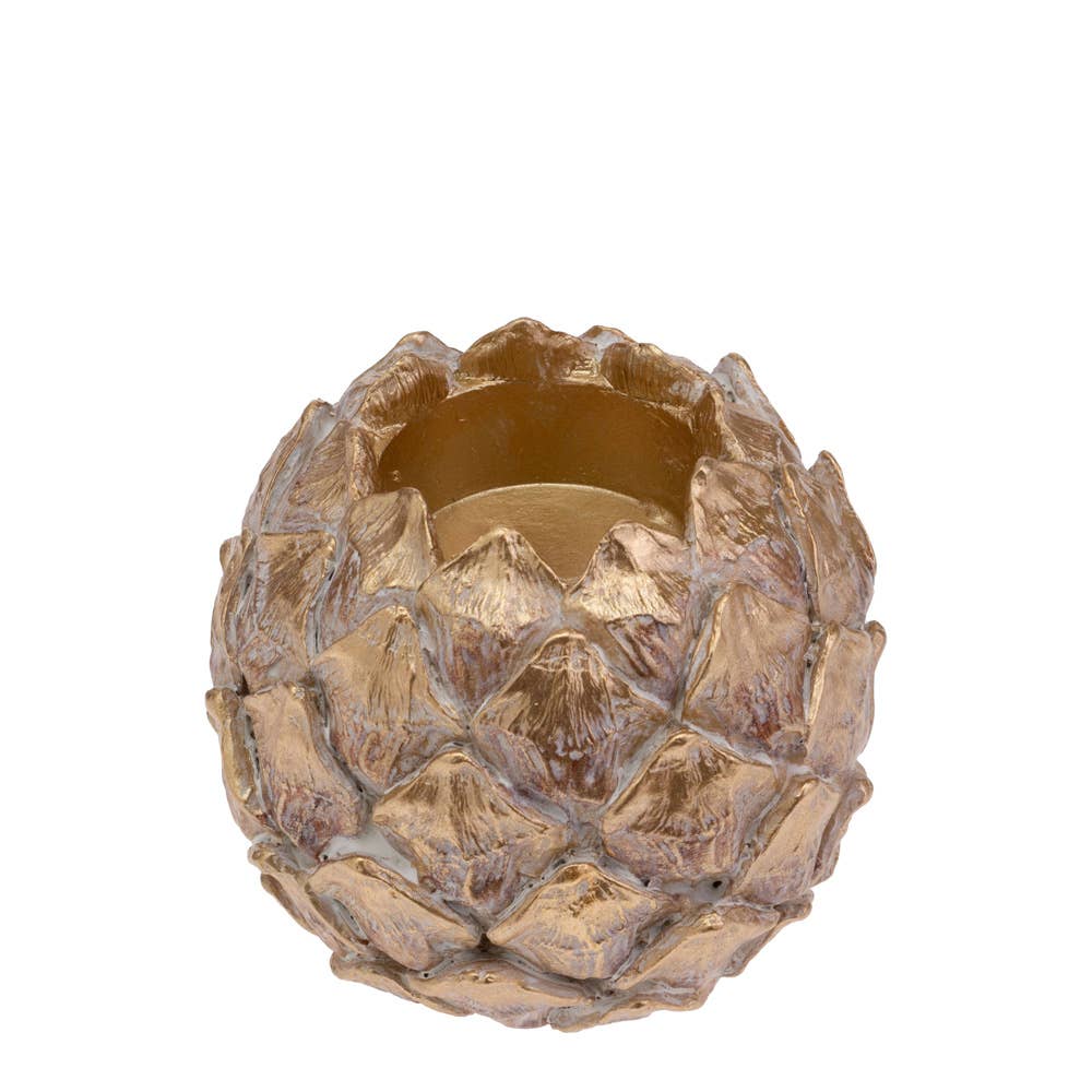 Golden Pinecone Tealight Holders (2 sizes)