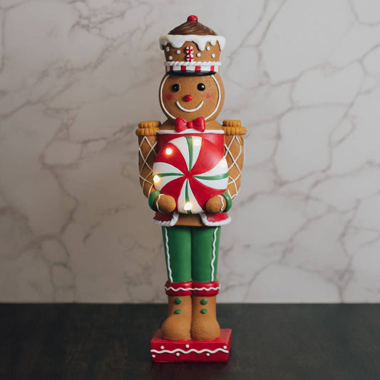 Peppermint Gingerbread Man LED (hand-crafted)