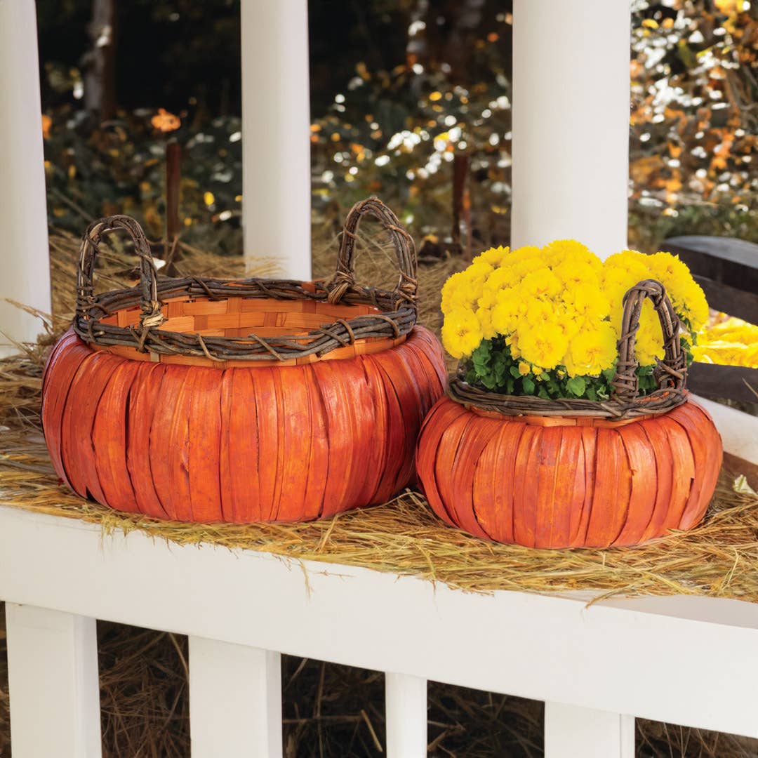 CHIP WOOD Pumpkin Baskets (2 sizes)