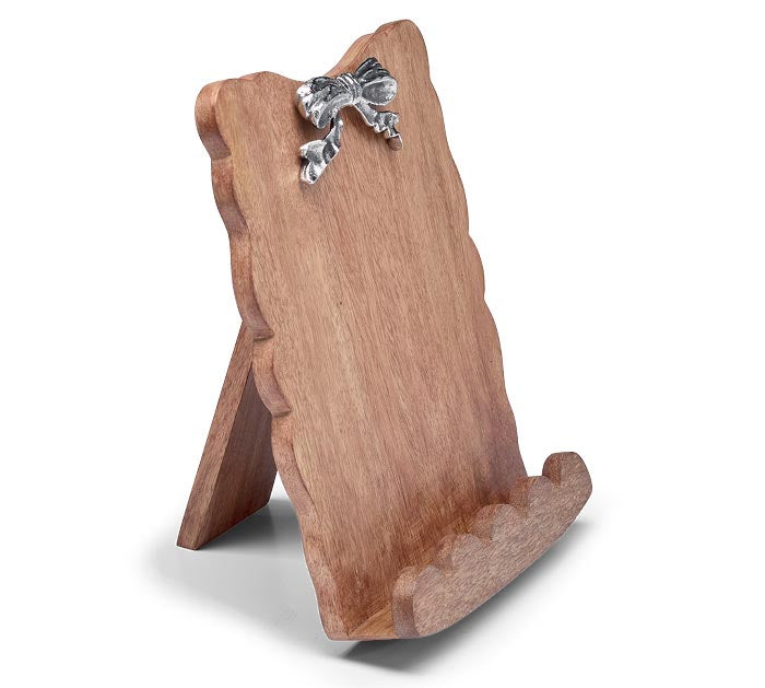 WOODEN COOKBOOK STAND WITH BOW